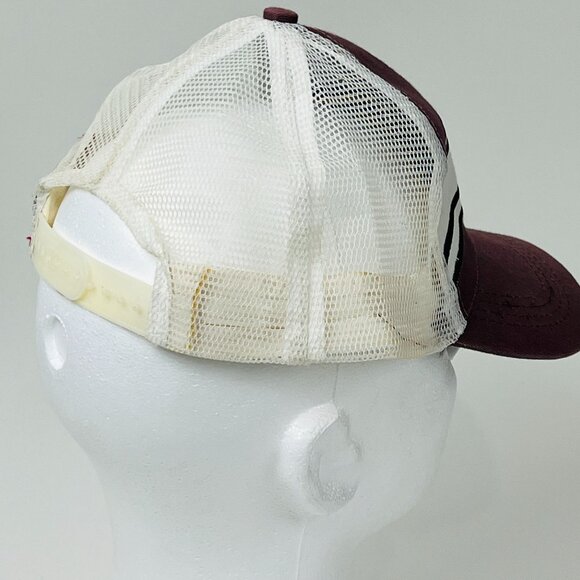 Vintage Reading Phillies W/ R Logo Mesh Burgundy/White Snapback Baseball Hat - Picture 4 of 7